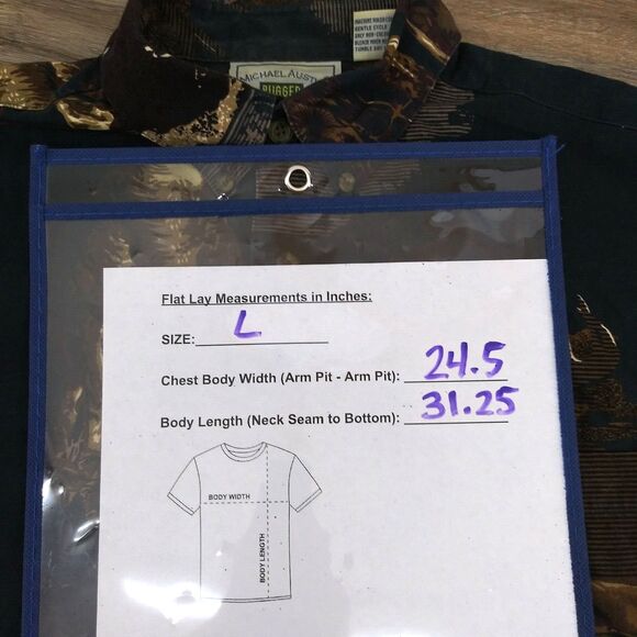 Michael Austin Shirt Mens Size L  Green Long Sleeve Button Down Collared Shirt - Picture 3 of 5